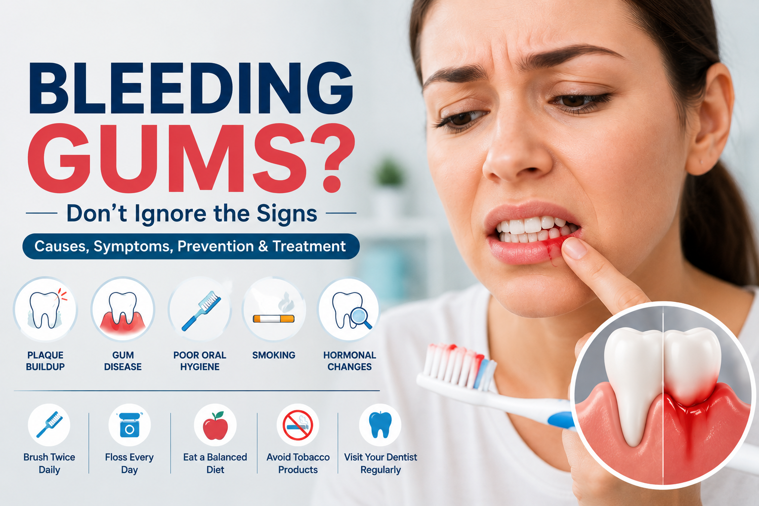 Bleeding Gums: Causes, Symptoms, Prevention and Treatment